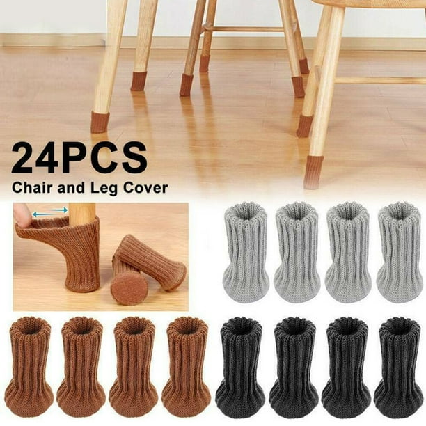 Large Free Moving Anti-Scratch Round Silicone Protector Stool Table Furniture Feet Covers Chair Leg Protectors for Hardwood Floors 24 Pcs Chair Leg Caps with Felt Pads